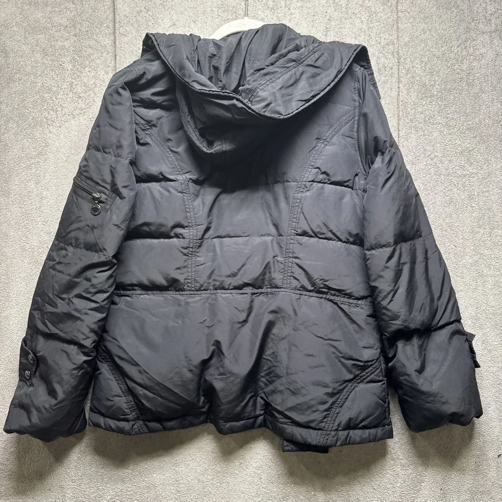Calvin Klein Mens Black Hooded Toggle Quilted‎ Jacket Large Classic Winter